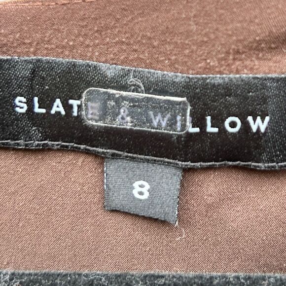 Slate & Willow Dress Leopard Dot Brown Short Sleeve Womens Medium 8 10 $295 V - Picture 7 of 7